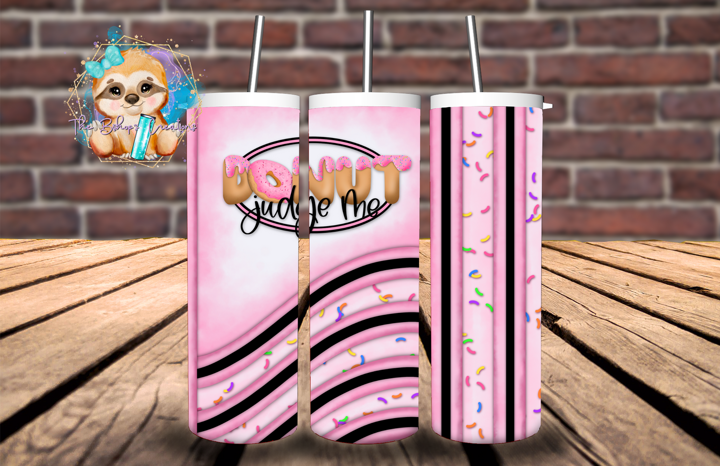 Pink Donut Judge Me Tumbler