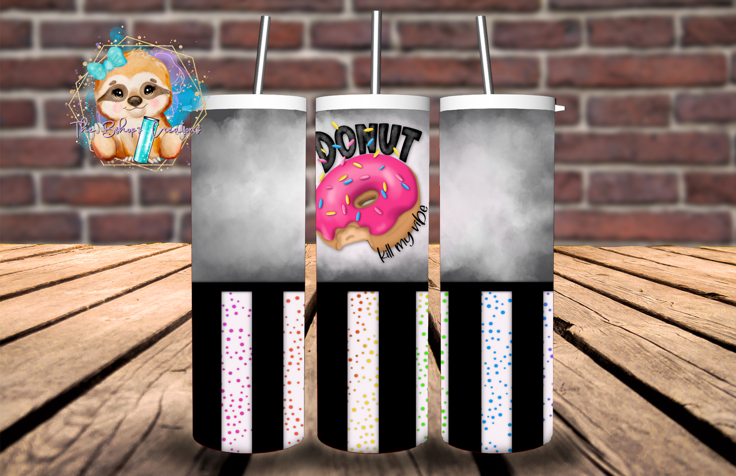 Black Donut Vibes Tumbler