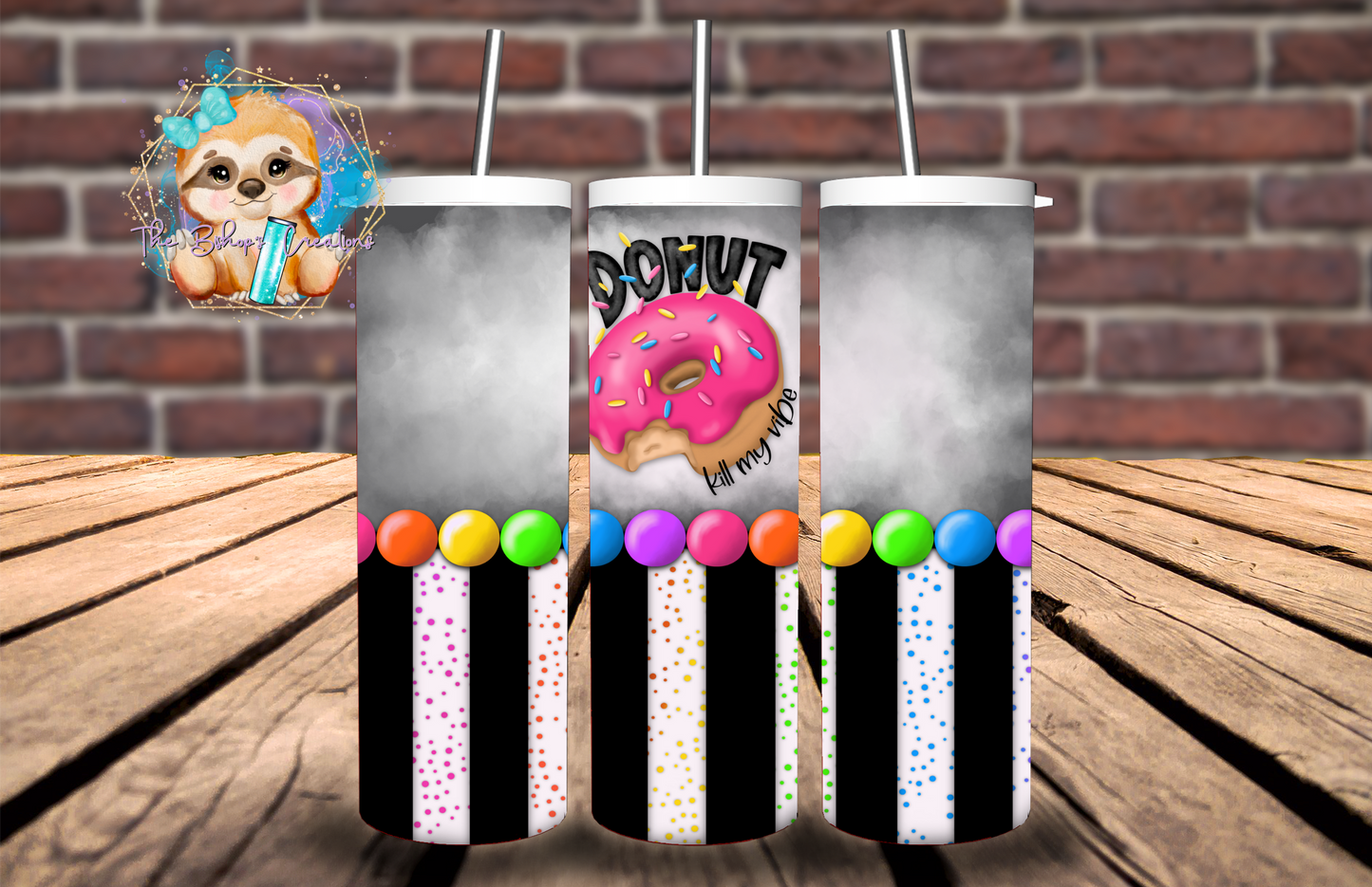 Rainbow Dot Donut Vibes Tumbler