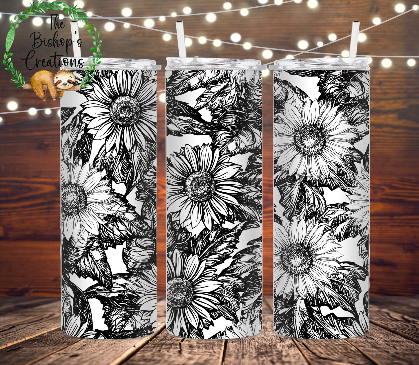 Black and White Sunflowers