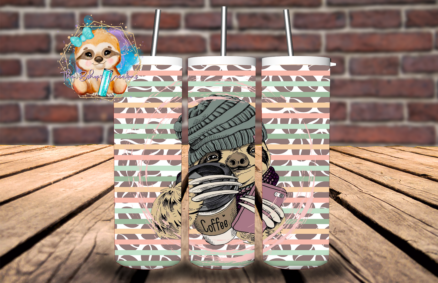 Hipster Sloth Coffee Tumbler